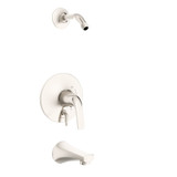 Gerber D500034LSBNTC Lemora Single Handle Tub & Shower Trim Kit & Treysta Cartridge with Diverter on Valve Less Showerhead - Brushed Nickel