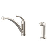 Gerber G0040012SS Viper Single Handle Kitchen Faucet with Side Spray & Deck Plate 1.75gpm Aeration/2.2gpm Spray Stainless Steel