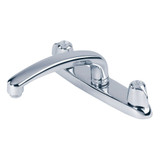 Gerber Classics Two Handle Kitchen Faucet Deck Plate Mounted w/ Metal Handles & Acrylic Hot Cold Index Buttons 1.75gpm Ceramic Cartridge - Chrome - G0042116