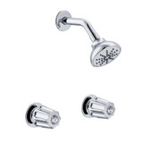 Gerber Classics Two Metal Fluted Handle Sliding Sleeve Threaded Escutcheon Shower Only Faucet with IPS/Sweat Connections 1.75gpm - Chrome - G074822083