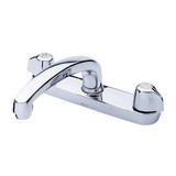 Gerber Classics Two Handle Kitchen Faucet Deck Plate Mounted w/ Metal Handles & Cast Brass Spout 1.75gpm Compression Cartridge - Chrome - G0042416