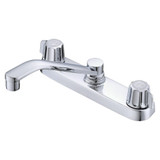 Gerber G0742406 Classics Two Handle Kitchen Faucet Deck Plate Mounted w/out Spray & w/ Metal Fluted Handles & D-Tube Spout 1.75gpm - Chrome