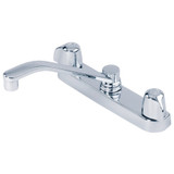 Gerber G0042406 Classics Two Handle Kitchen Faucet Deck Plate Mounted w/ Metal Handles & 8" D-Tube Spout 1.75gpm - Chrome