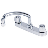 Gerber G0042426 Classics Two Handle Kitchen Faucet Deck Plate Mounted w/ Metal Handles & Tubular Spout 1.75gpm - Chrome