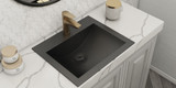 Ruvati 21 x 17 inch Gunmetal Black Drop-in Topmount Bathroom Sink Stainless Steel - RVH5110BL