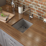 Ruvati 15 inch Undermount Bar Prep 16 Gauge Kitchen Sink Round Corners Stainless Steel Single Bowl - RVH7015