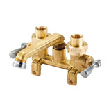 Gerber G0049540 Classics Two Handle Laundry Faucet w/ Threaded Legs & IPS/Sweat Connections -Threaded Spout 2.2gpm Rough Brass