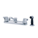 Gerber G0042215 Maxwell Two Handle Kitchen Faucet w/ Metal Handles Spray & 8" D-Tube Spout 1.75gpm Aeration/2.2gpm Spray - Chrome