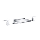 Flusso 3 Hole Deck Mount Cascade / Sheet Flow Roman Tub Faucet - Polished Chrome - 150.2410CFCP