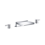 Flusso 3 Hole Deck Mount Cascade / Sheet Flow Roman Tub Faucet - Brushed Nickel - 100.2410CFBN