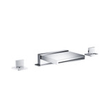 Flusso 160.2410CFBN 3 Hole Deck Mount Cascade / Sheet Flow Roman Tub Faucet - Brushed Nickel