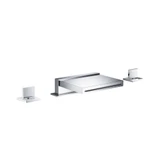 Flusso 3 Hole Deck Mount Cascade / Sheet Flow Roman Tub Faucet - Brushed Nickel - 160.2410CFBN