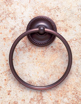 JVJ 24706 Roped Series Old World Bronze Towel Ring