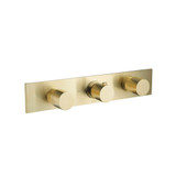 Flusso 3/4" Horizontal Thermostatic Valve with 2 Volume Controls & Trim - Satin Brass - 100.2715SB