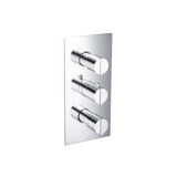 Flusso 3/4" Thermostatic Valve and Trim - 2 Outputs - Polished Chrome - 145.4401CP