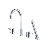 Flusso 4 Hole Deck Mounted Roman Tub Faucet With Hand Shower - Matte Black - 100.2400MB