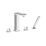 Flusso 4 Hole Deck Mounted Roman Tub Faucet With Hand Shower - Polished Chrome - 160.2400CP