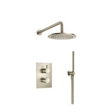 Flusso Two Output Shower Faucet Set With Shower Head And Hand Held - Brushed Nickel - 100.7050BN