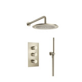 Flusso Two Output Shower Faucet Set With Shower Head And Hand Held - Brushed Nickel - 100.7150BN