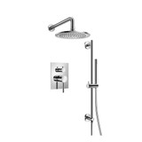 Flusso 100.3450CP Two Output Shower Faucet Set With Shower Head, Hand Held And Slide Bar - Polished Chrome