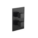 Flusso 3/4 " Thermostatic Valve & Trim - With 2-Way Diverter - 2 Output - Matte Black - 160.4420MB