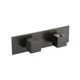 Flusso 3/4" Horizontal Thermostatic Shower Valve & Trim - 3 Output - Matte Black - 160.2705MB