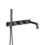 Flusso Trim For Wall Mount Tub Filler With Hand Shower - Matte Black - 160.2691TMB