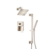 Flusso Two Output Shower Faucet Set With Shower Head, Hand Held And Slide Bar -Polished Nickel - 160.3400PN