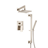 Flusso Two Output Shower Faucet Set With Shower Head, Hand Held And Slide Bar -Polished Nickel - 160.3450PN