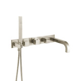 Flusso Wall Mount Tub Filler With Hand Shower - Brushed Nickel - 160.2691BN