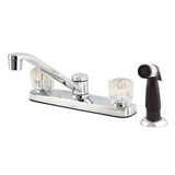 Gerber Maxwell SE Two Handle Kitchen Faucet w/ Acrylic Handles Spray & 8" D-Tube Spout 1.75gpm - Chrome - G0042211W