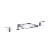 Flusso 3 Hole Deck Mount Cascade / Sheet Flow Roman Tub Faucet - Brushed Nickel - 196.2410CFBN