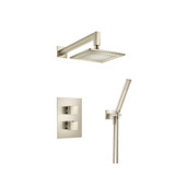 Flusso Two Output Shower Set With Shower Head And Hand Held - Brushed Nickel - 160.7050BN