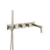 Flusso Trim For Wall Mount Tub Filler With Hand Shower - Brushed Nickel - 196.2691TBN