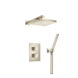 Isenberg  196.7050BN Two Output Shower Set With Shower Head And Hand Held - Brushed Nickel