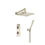 Flusso Two Output Shower Faucet Set With Shower Head And Hand Held - Brushed Nickel - 160.7250BN