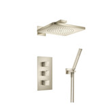 Flusso Two Output Shower Faucet Set With Shower Head And Hand Held - Brushed Nickel - 196.7150BN