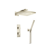 Flusso Two Output Shower Faucet Set With Shower Head And Hand Held - Brushed Nickel - 196.7250BN