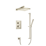Flusso Two Output Shower Faucet Set With Shower Head, Hand Held And Slide Bar - Brushed Nickel - 196.7100BN