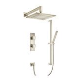 Isenberg  160.7300BN Two Output Shower Set With Shower Head, Hand Held And Slide Bar - Brushed Nickel