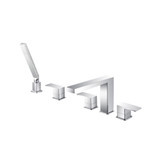 Flusso Five Hole Deck Mounted Roman Tub Faucet With Hand Shower - Chrome - 196.2420CP