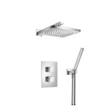 Flusso Two Output Shower Faucet Set With Shower Head And Hand Held - Chrome - 196.7050CP