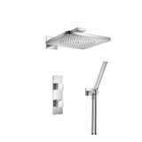 Flusso Two Output Shower Faucet Set With Shower Head And Hand Held - Chrome - 196.7250CP