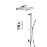 Flusso Two Output Shower Faucet Set With Shower Head, Hand Held And Slide Bar - Chrome - 196.3450CP