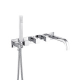 Flusso 196.2691CP Wall Mount Tub Filler With Hand Shower - Chrome