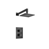 Flusso 160.7000MB Single Output Shower Faucet Set With Shower Head And Arm - Matte Black