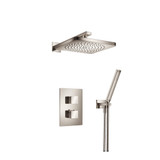 Flusso 196.7050PN Two Output Shower Faucet Set With Shower Head And Hand Held - Polished Nickel