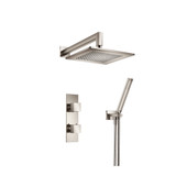 Flusso Two Output Shower Faucet Set With Shower Head And Hand Held - Polished Nickel - 160.7250PN