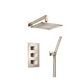 Flusso Two Output Shower Faucet Set With Shower Head And Hand Held - Polished Nickel - 160.7150PN