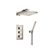 Flusso Two Output Shower Faucet Set With Shower Head And Hand Held - Polished Nickel - 196.7150PN
